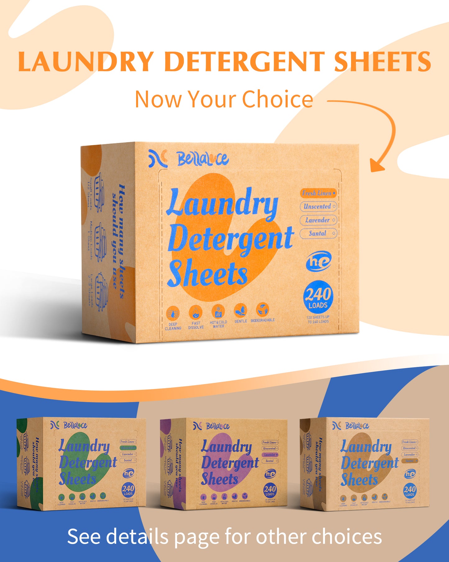 Laundry Detergent Sheets-Fresh Linen(240 Loads)