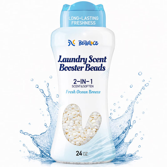 BellaLuce Laundry Scent Booster Beads, Fresh Ocean Breeze, 24 oz, Long-Lasting Fragrance, 2-in-1 Scent & Soften, Odor Eliminator, Safe for All Fabrics & Washers