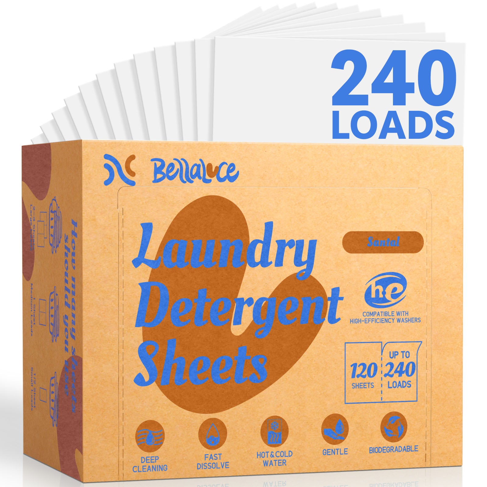 Laundry Detergent Sheets-Santal(240 Loads)
