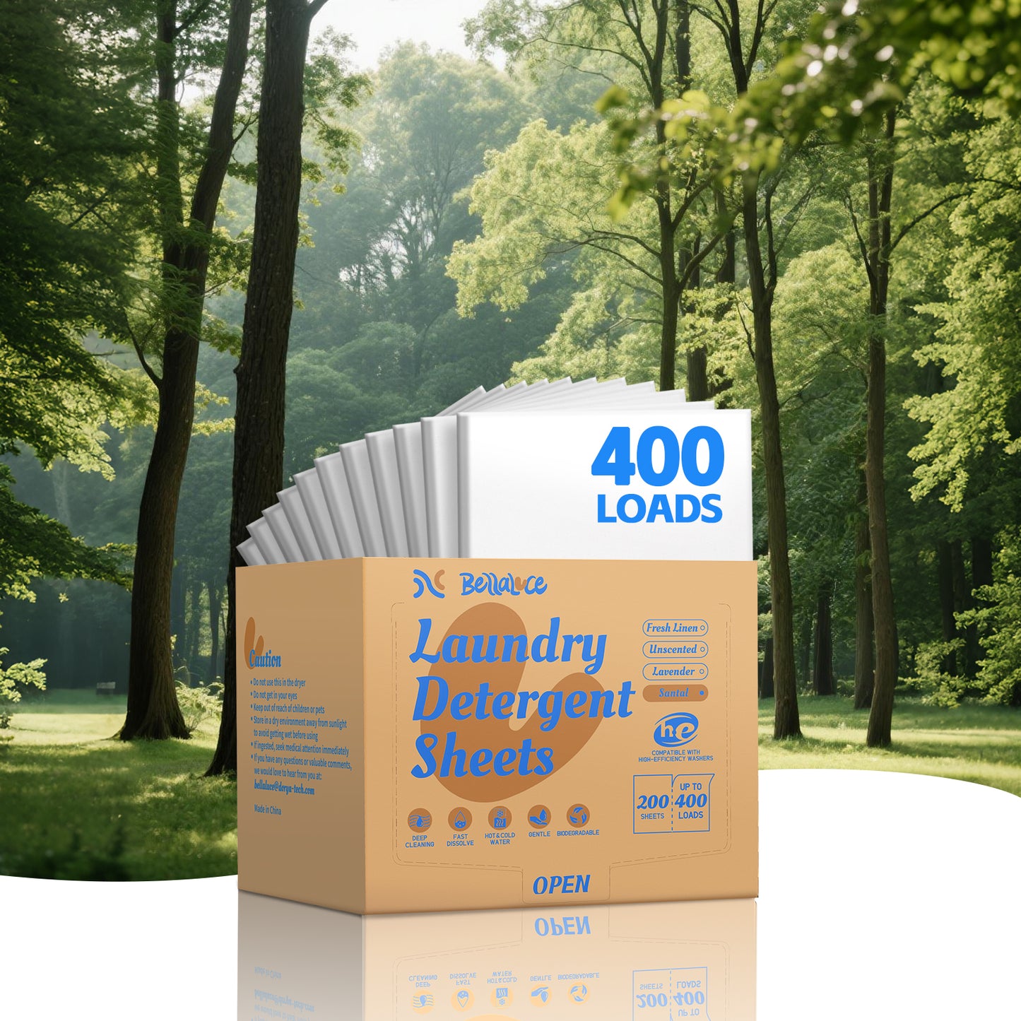 Laundry Detergent Sheets-Santal(400 Loads)