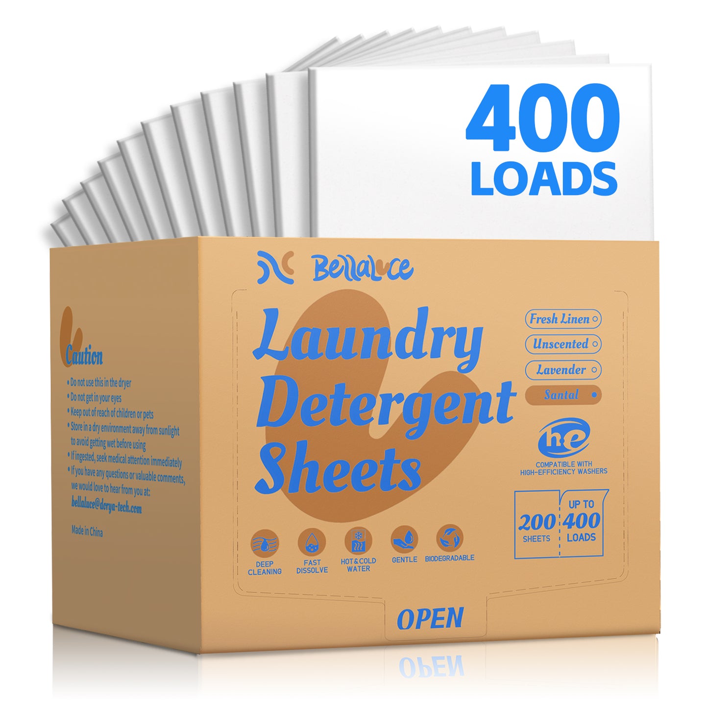 Laundry Detergent Sheets-Santal(400 Loads)