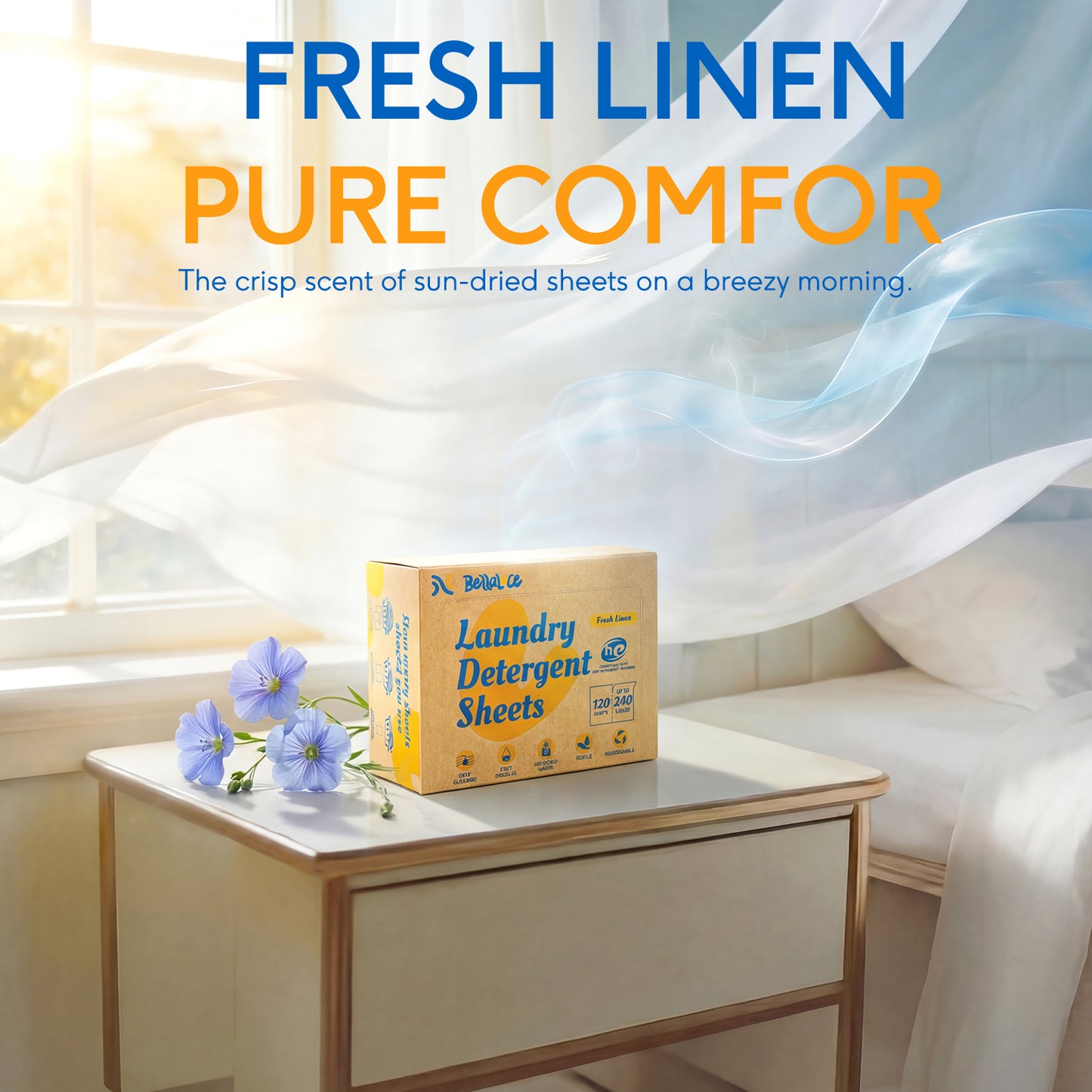 Laundry Detergent Sheets-Fresh Linen(240 Loads)
