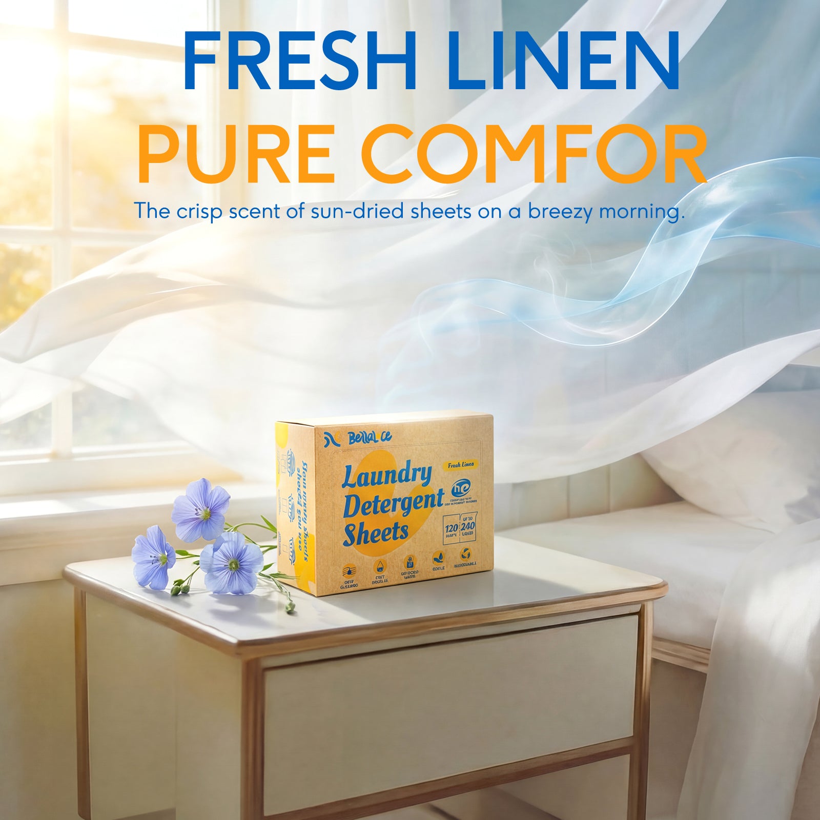 Laundry Detergent Sheets-Fresh Linen(240 Loads)