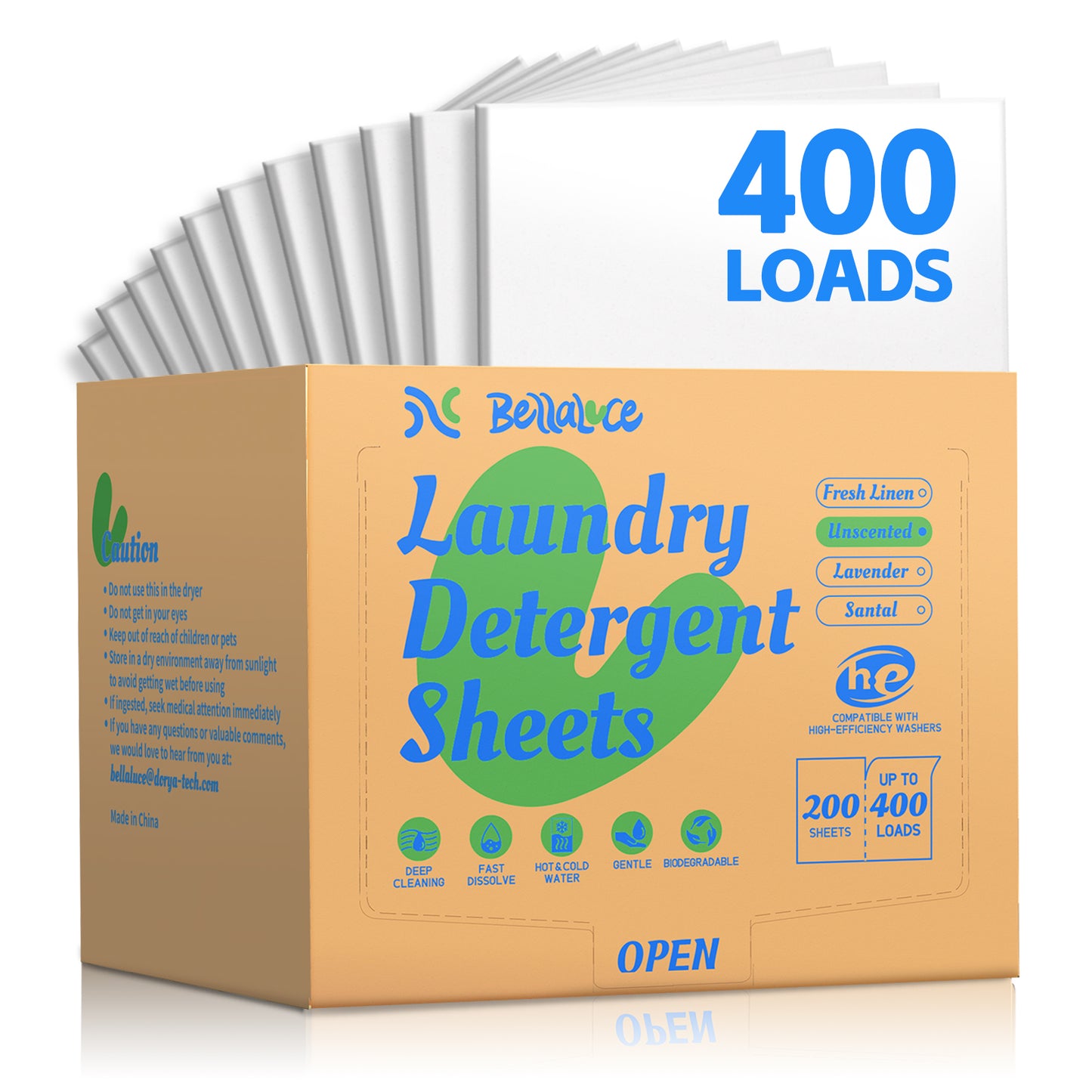 Laundry Detergent Sheets-Unscented(400 Loads)