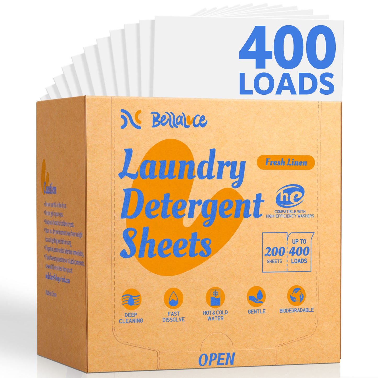Laundry Detergent Sheets-Fresh Linen(400 Loads)
