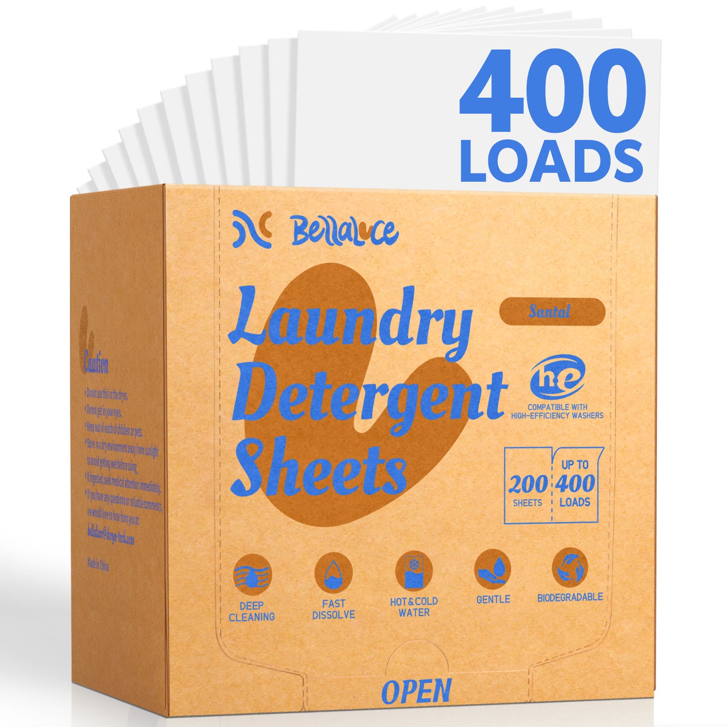 Laundry Detergent Sheets-Santal(400 Loads)