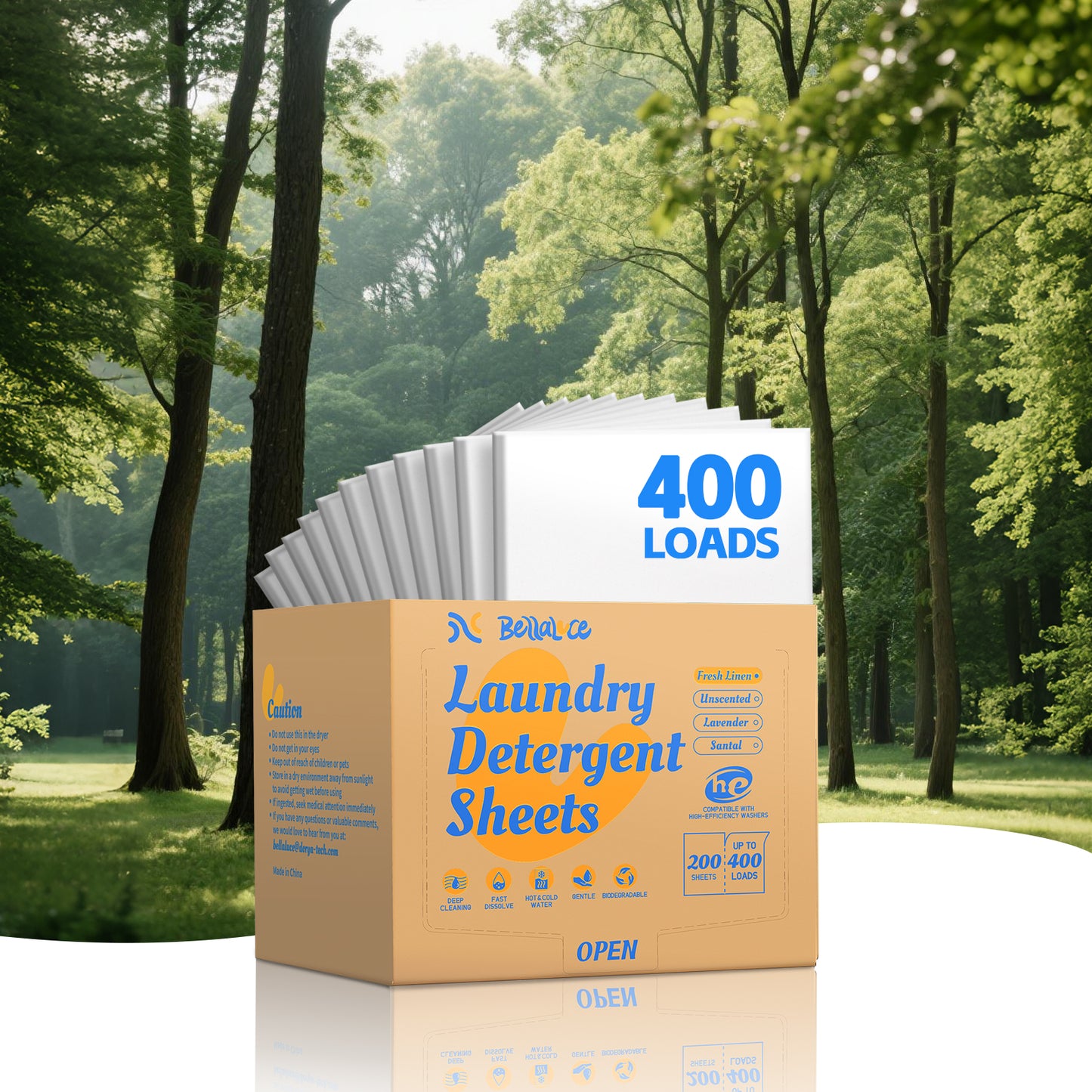 Laundry Detergent Sheets-Fresh Linen(400 Loads)
