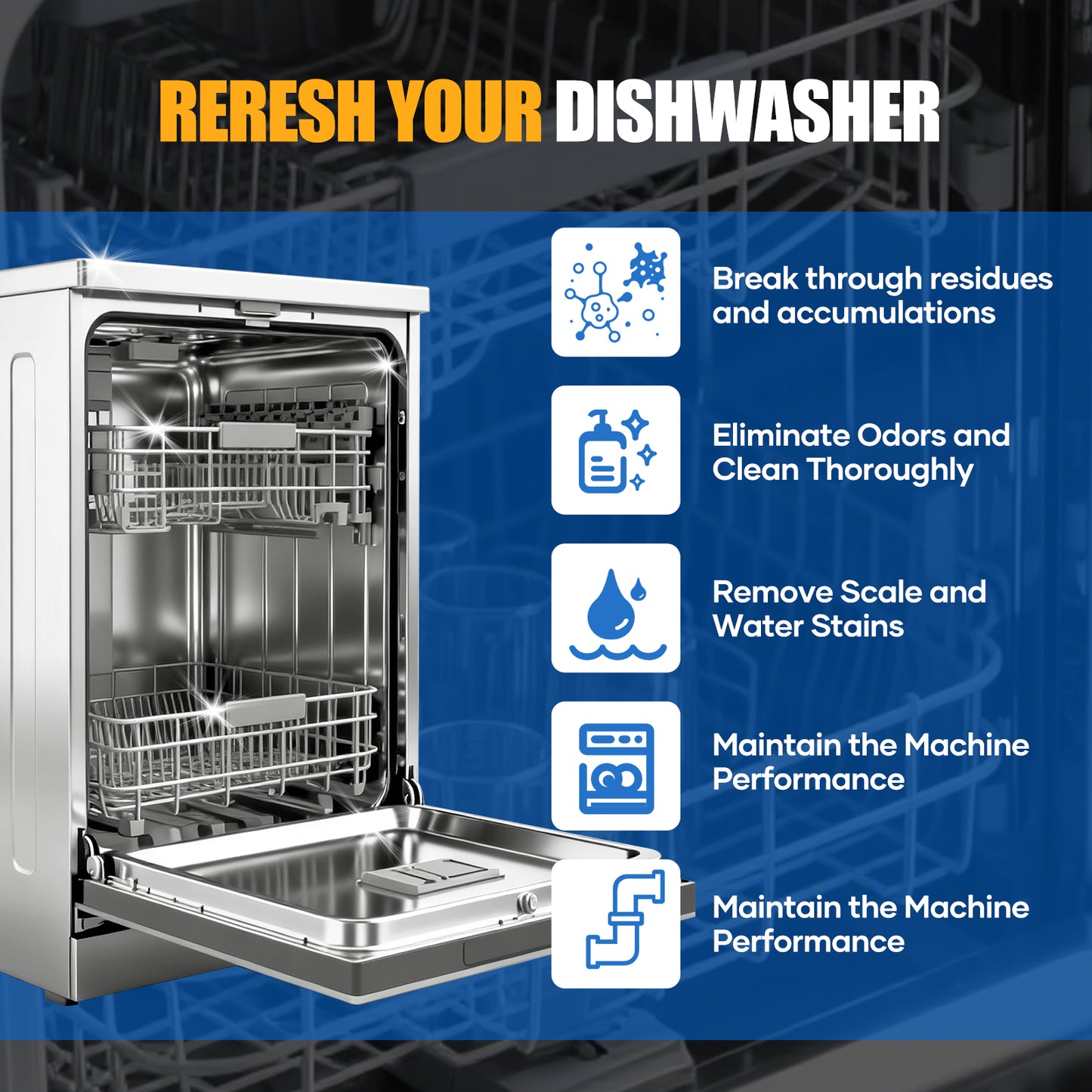 Dishwasher Detergent Tablets, 32 Count