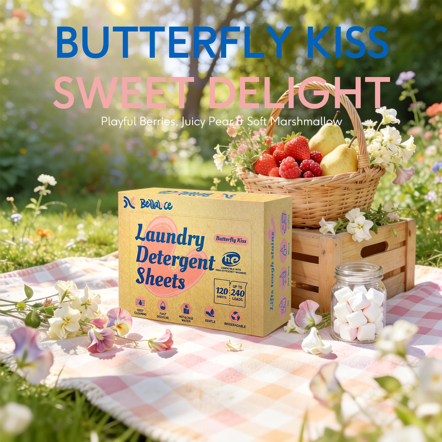 Laundry Detergent Sheets-Butterfly Kiss(240 Loads)