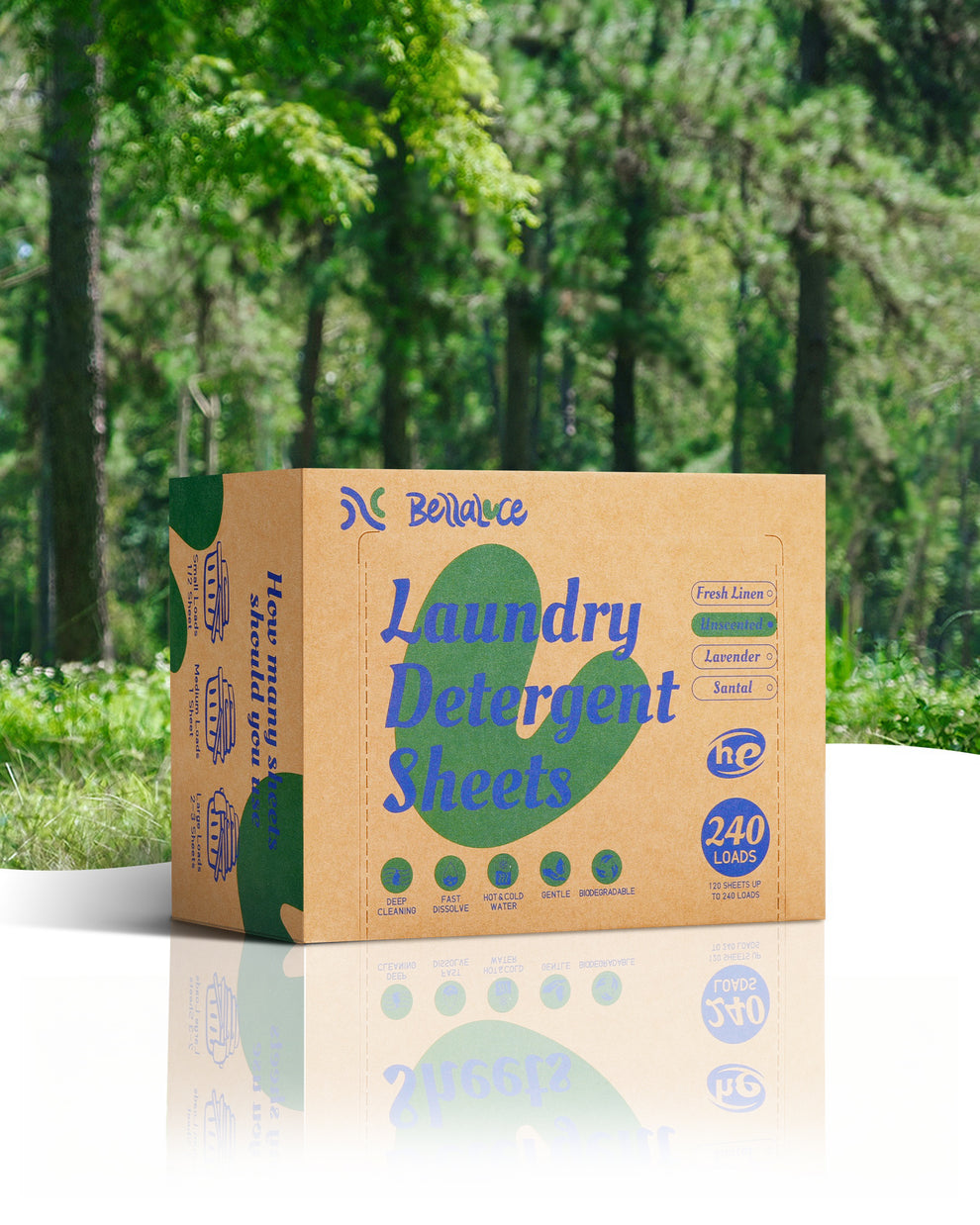 Laundry Detergent SheetUnscented(240 Loads) BellaLuce