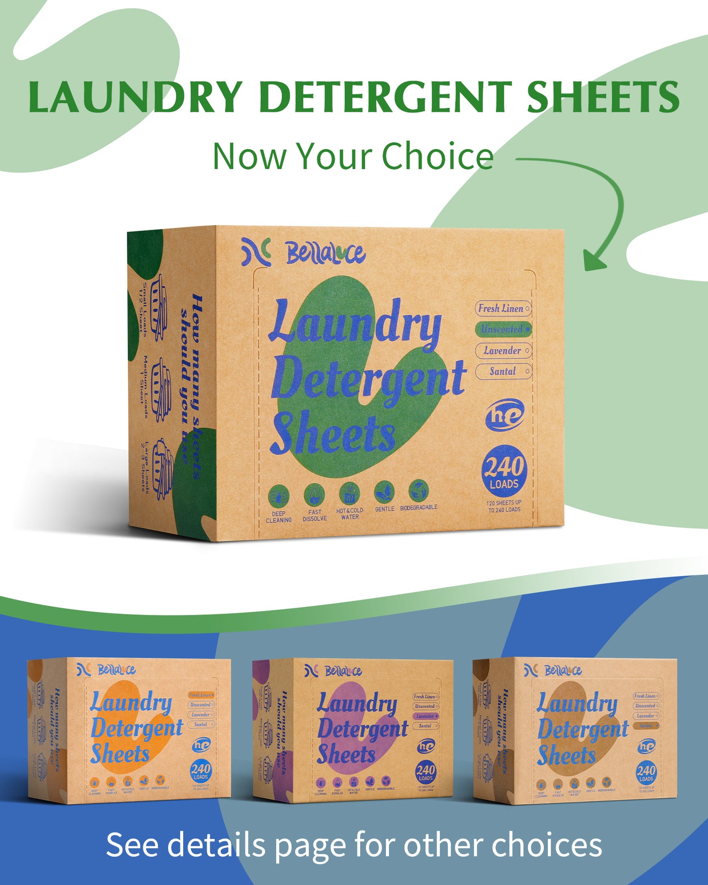 Laundry Detergent Sheet-Unscented(240 Loads)